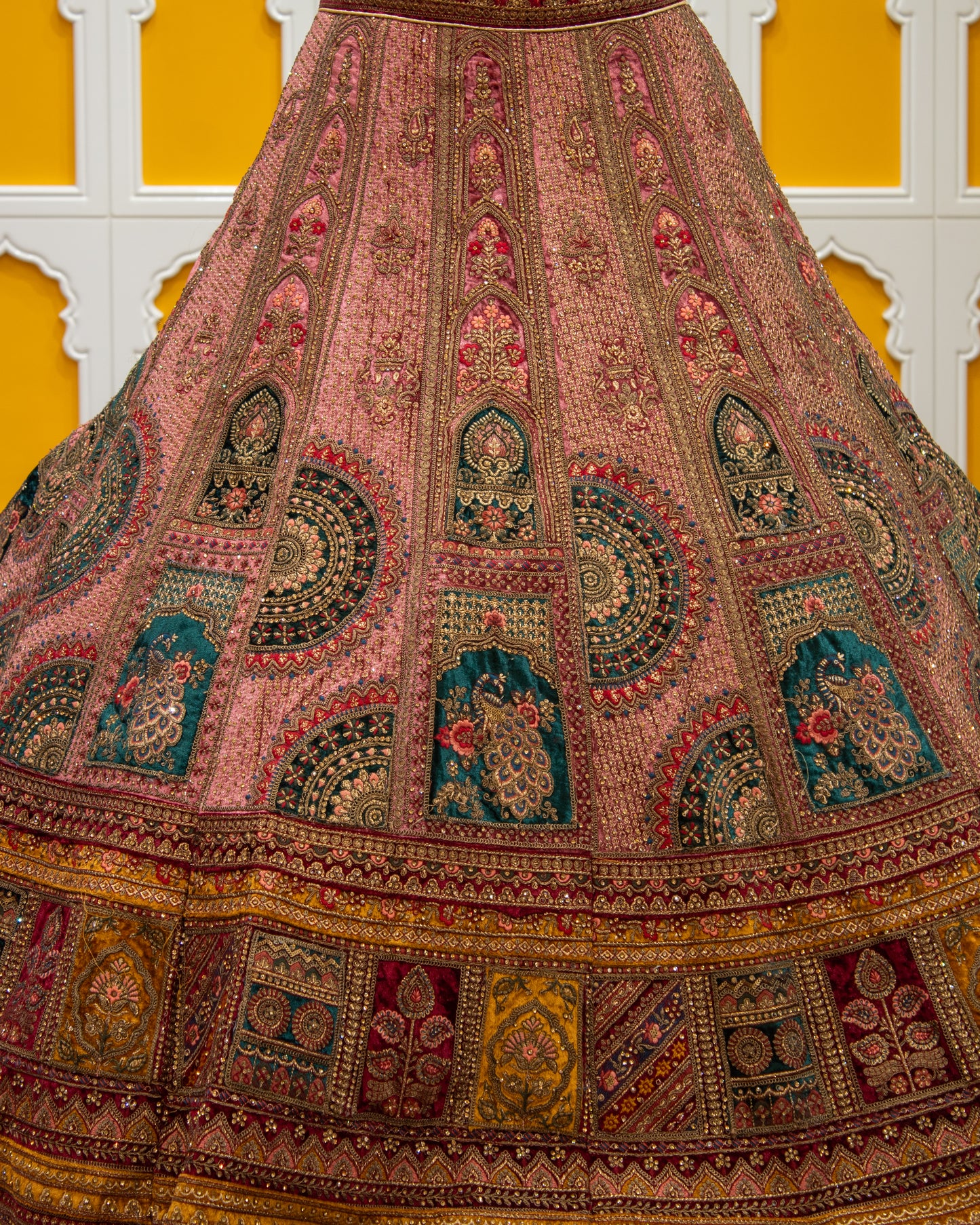Maroon Pita Zari Work Micro Silk Bridal Lehenga Art-W1
