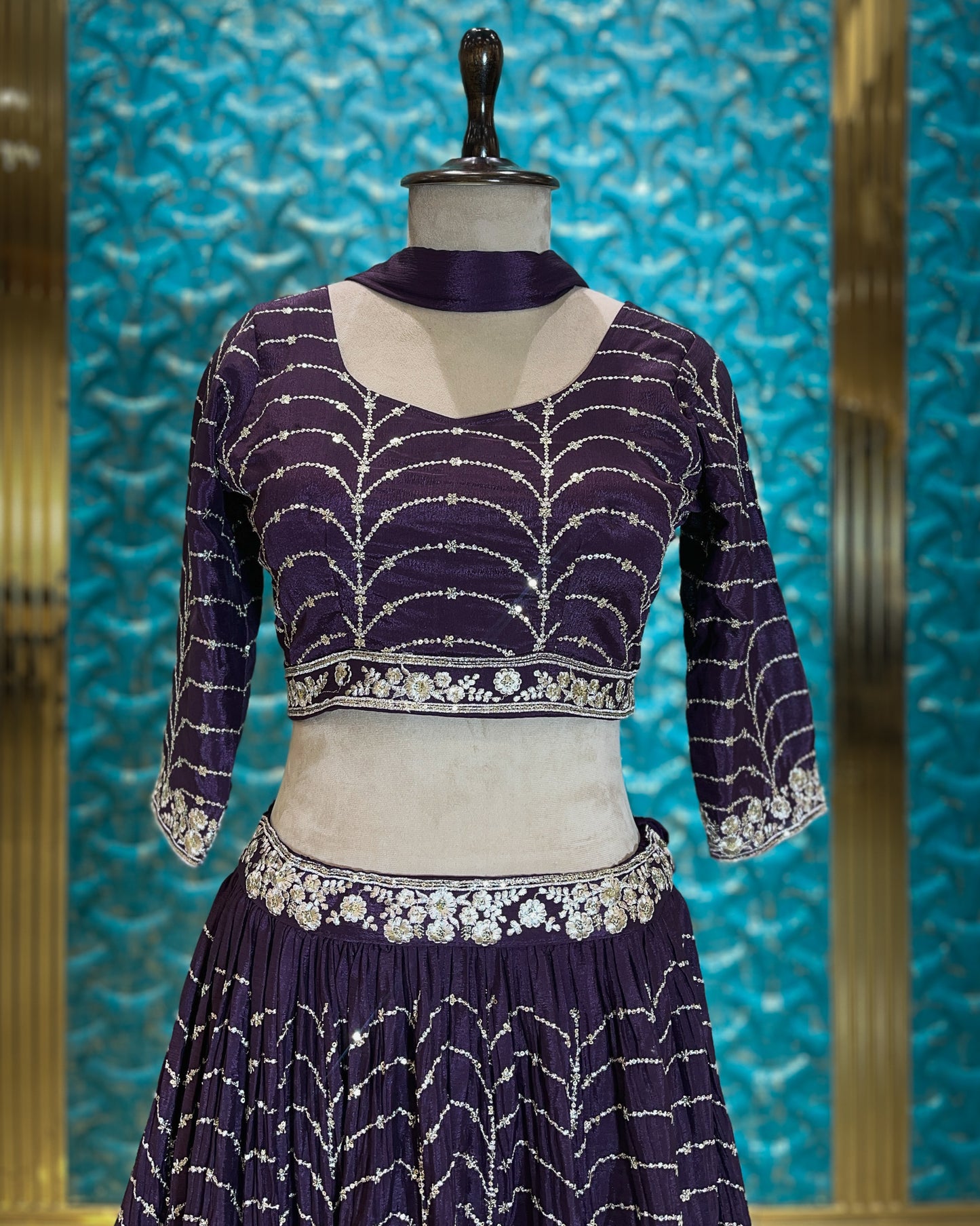 Crop Top Lehenga Dark Purple ADDA-114 A2018