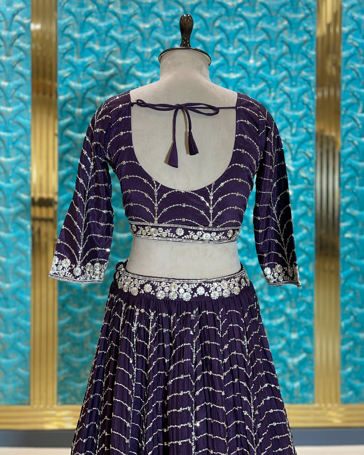 Crop Top Lehenga Dark Purple ADDA-114 A2018