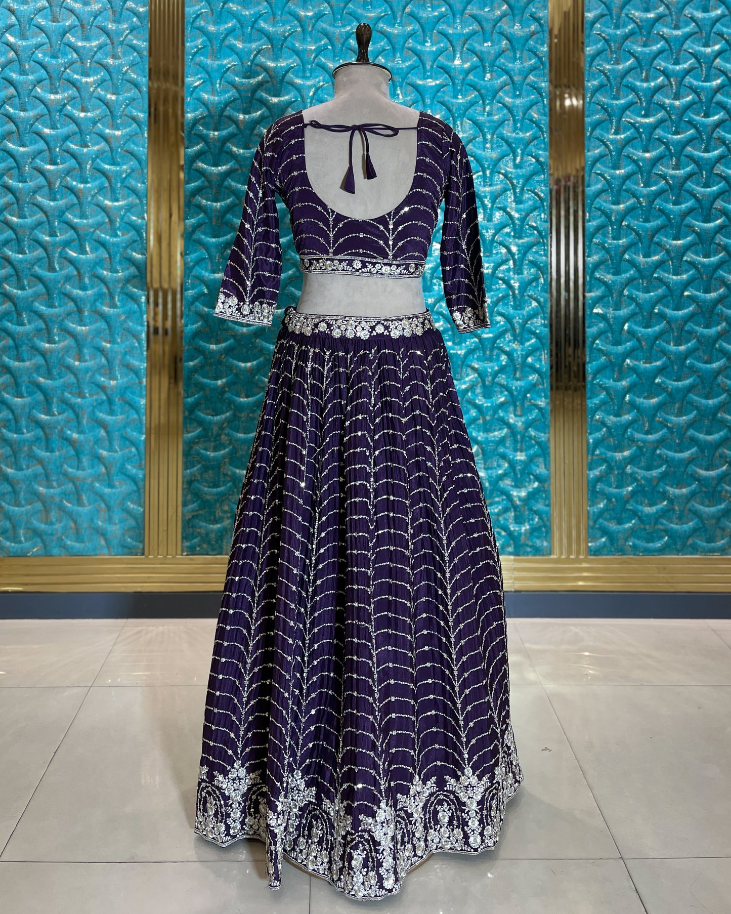 Crop Top Lehenga Dark Purple ADDA-114 A2018