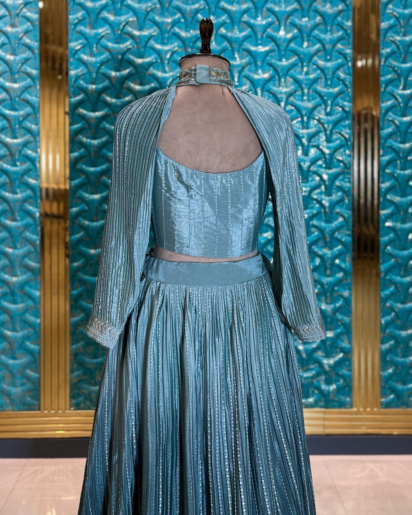 Crop Top Lehenga Aqua 9577 A2016