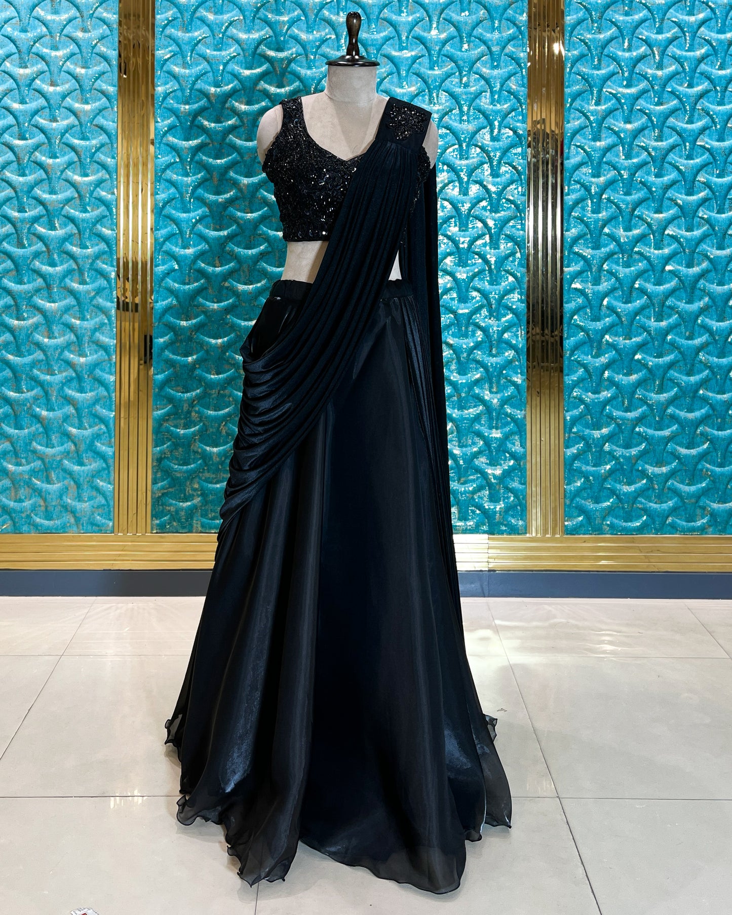 Crop Top Lehenga Black 3040 A2021