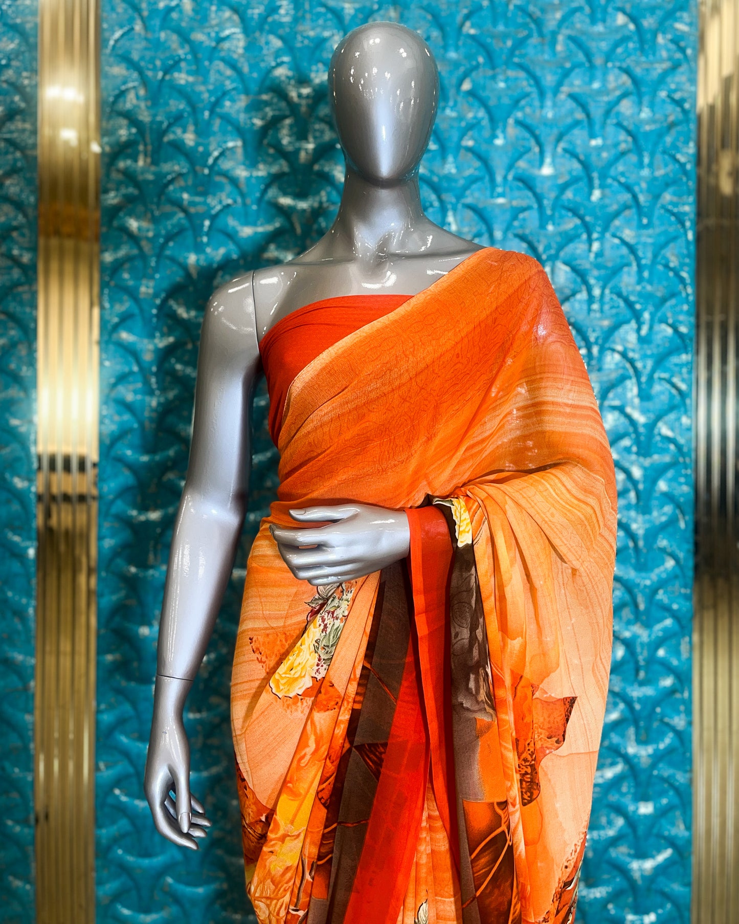Saree Orange 18402-G A1033