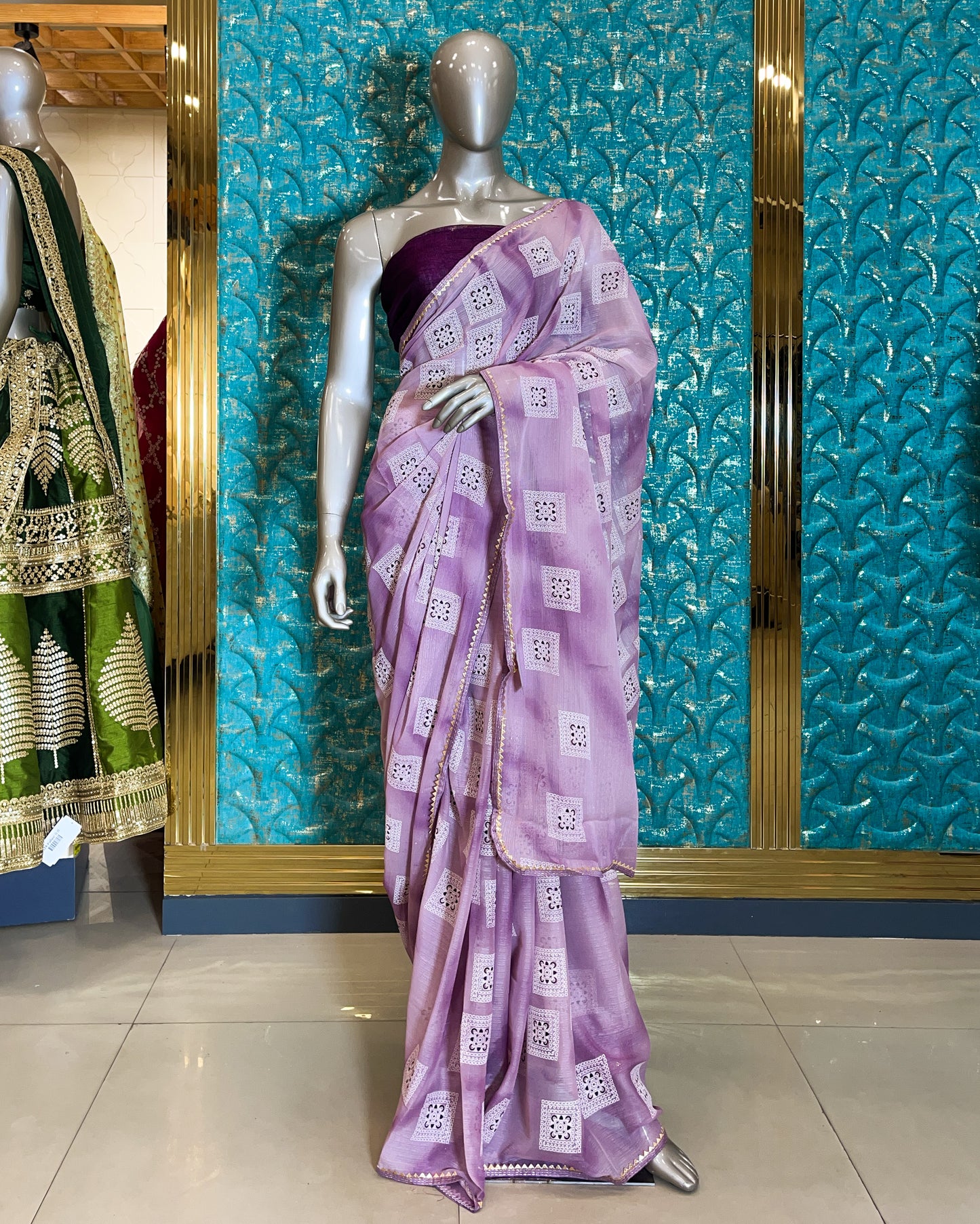 Saree Pink Purple (WH1T3 R0S3) A1033
