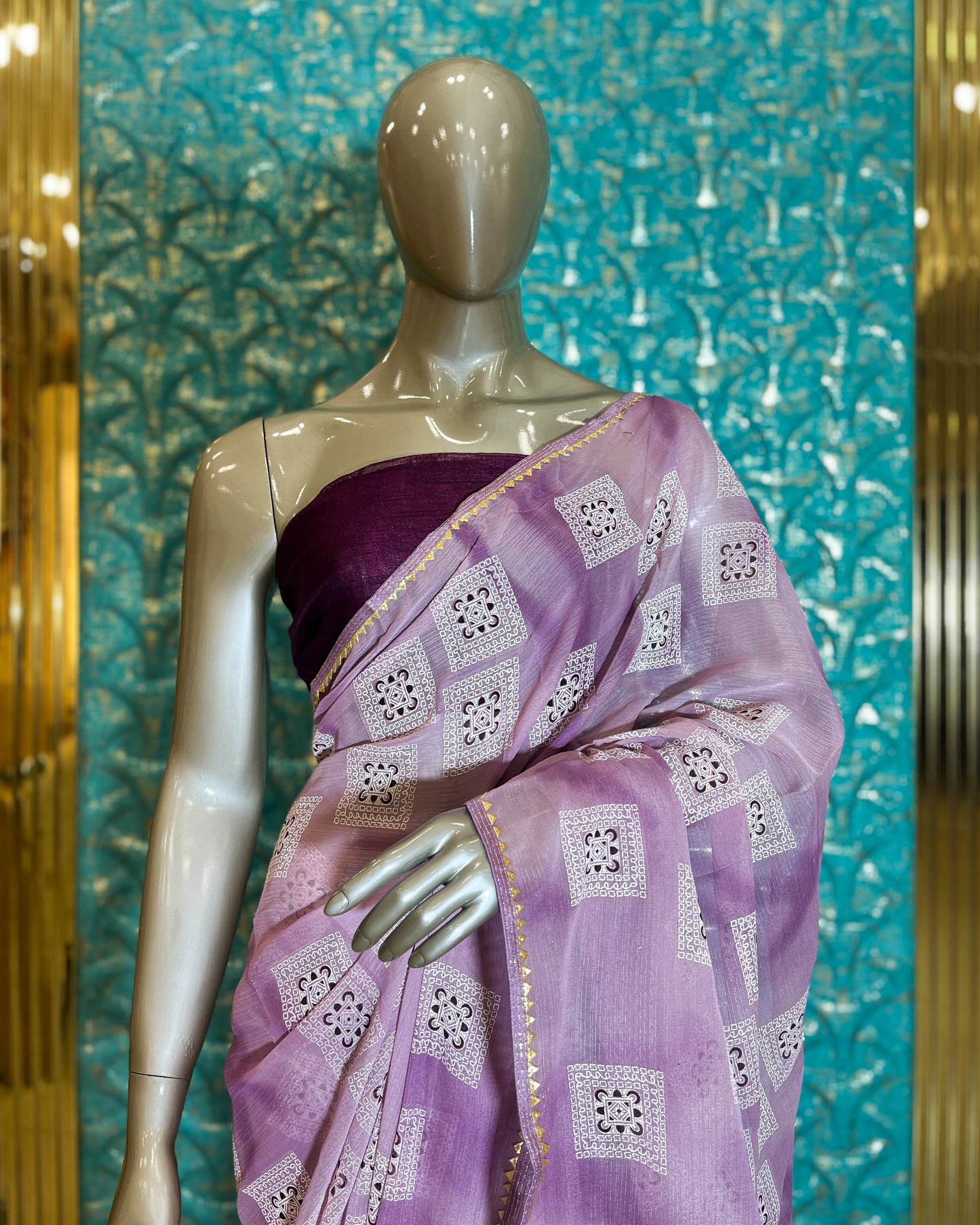 Saree Pink Purple (WH1T3 R0S3) A1033