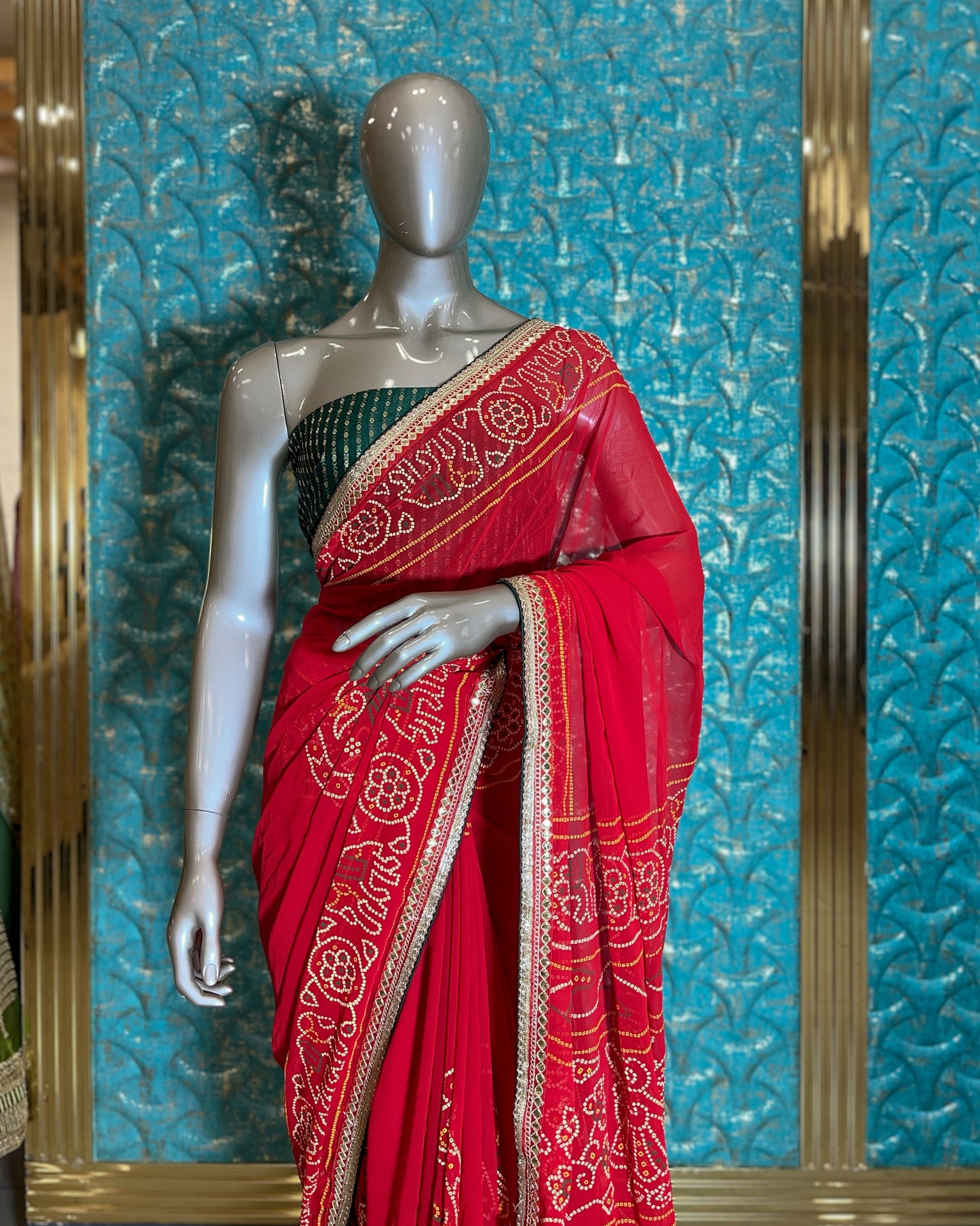 Saree Red Happy-2 A1047